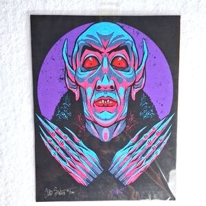 Vampire Art Print #4/500 with Purple and Blue Accents Nosferatu By Chad Savage